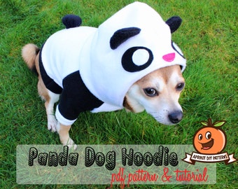 Dog Panda Bear Hoodie Costume MED-XL Pdf Pattern and full tutorial