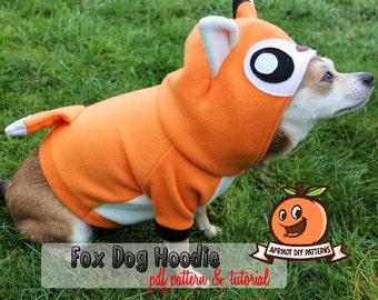 Dog Fox Hoodie Costume MED - XL Pdf Pattern and full tutorial