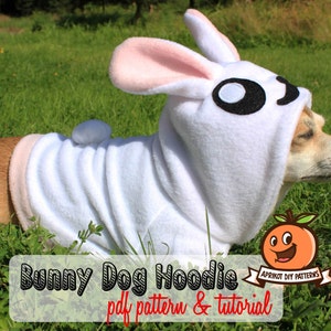 Dog Bunny Hoodie Costume MED XL Pdf Pattern and full tutorial image 1