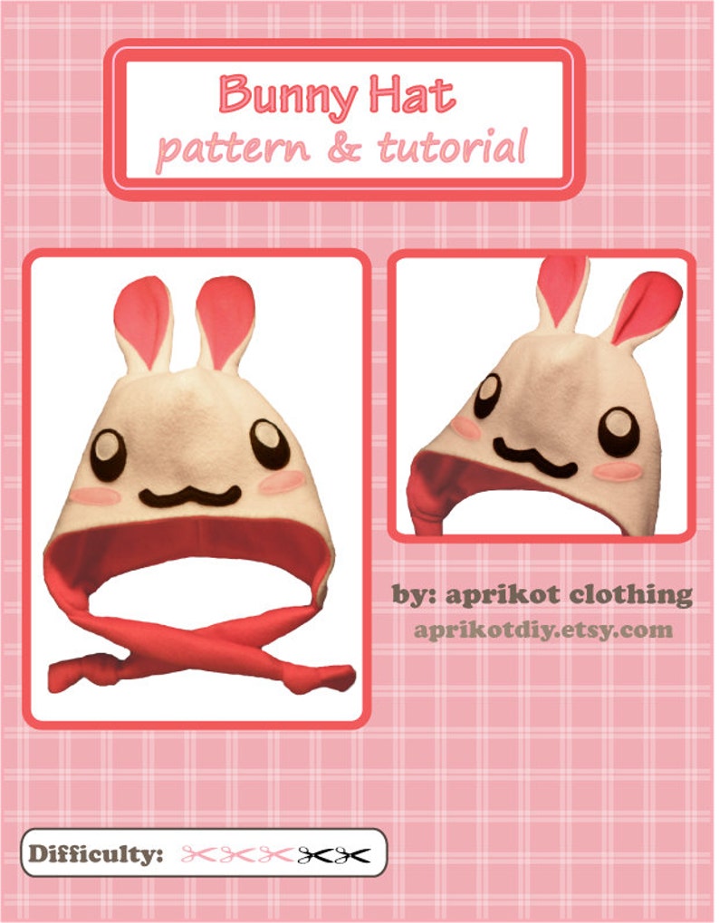 Bunny Rabbit Earflap Fleece Hat PDF Pattern and full tutorial image 2