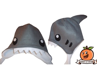 Shark Fleece Hat Beanie - PDF Sewing Craft Pattern and full tutorial