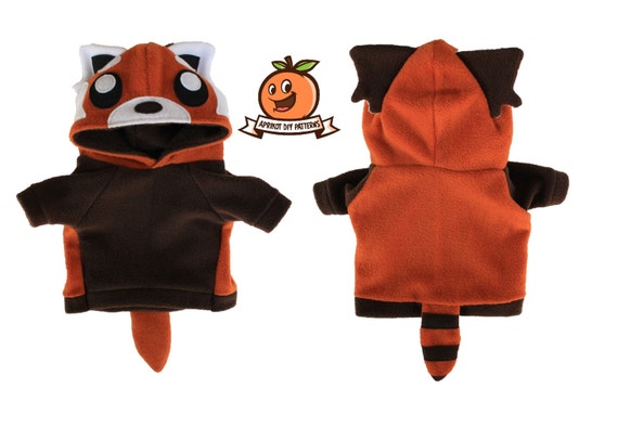Red Panda Dog Hoodie Costume XS - MED Pdf Pattern and Full