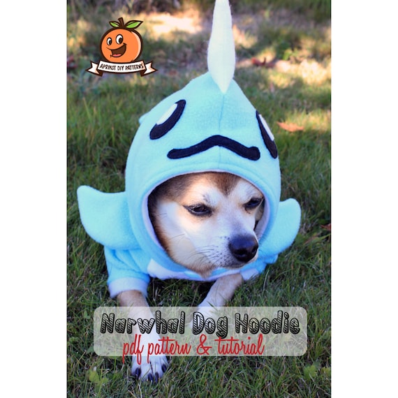 Narwhal Dog Hoodie Costume MED XL Pdf Pattern and Full Tutorial Etsy Canada