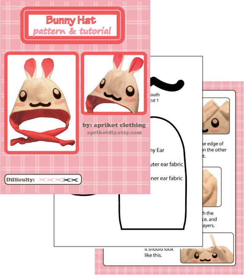 Bunny Rabbit Earflap Fleece Hat PDF Pattern and full tutorial image 5