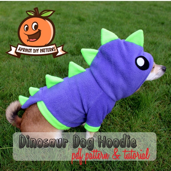 Dog Dinosaur Hoodie Costume MED XL Pdf Pattern and Full Etsy
