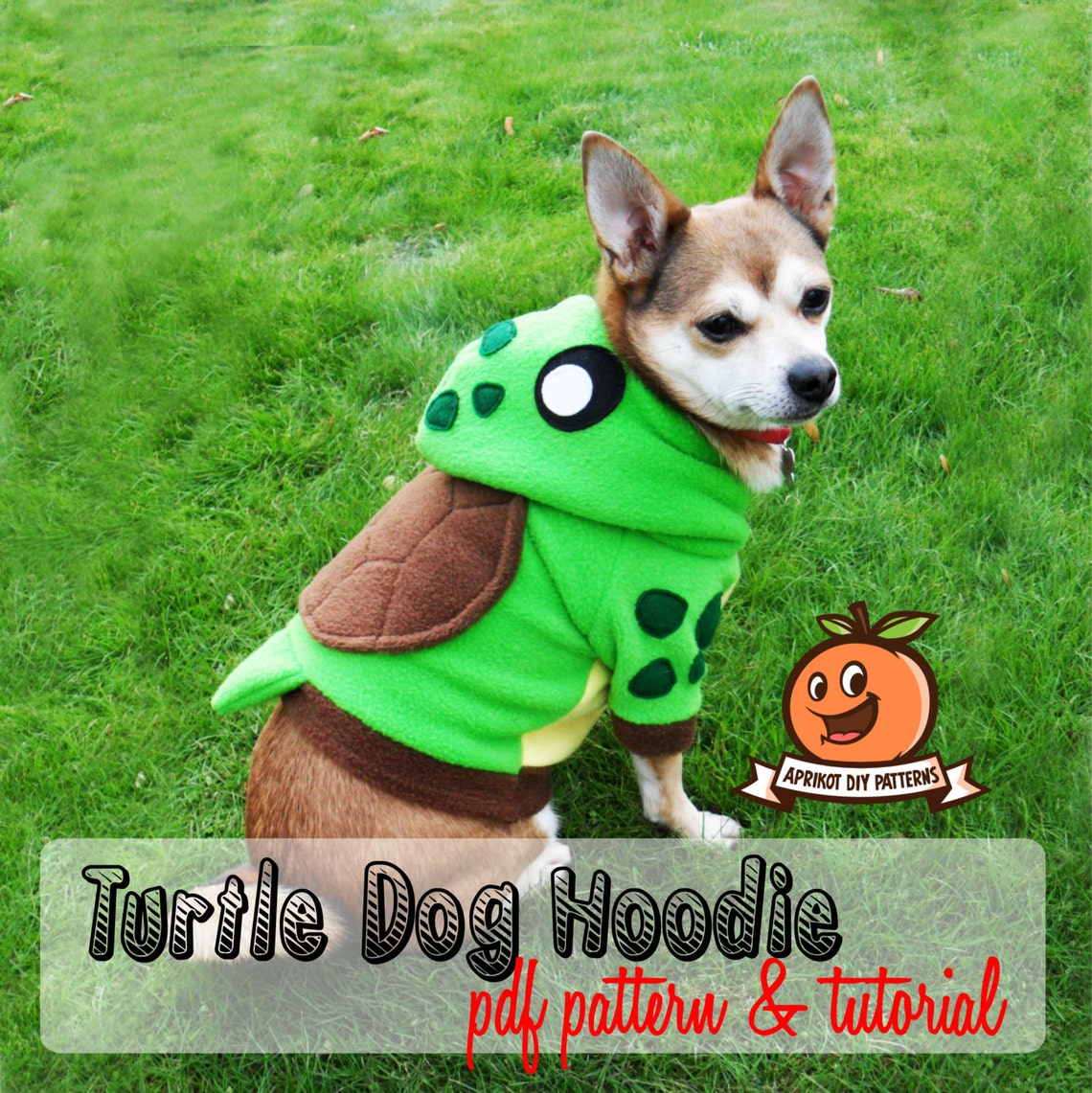 Dog Turtle Hoodie Costume XS MED Pdf Pattern and Full Etsy