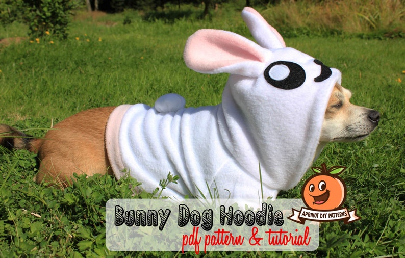 Dog Bunny Hoodie Costume MED XL Pdf Pattern and full tutorial image 1