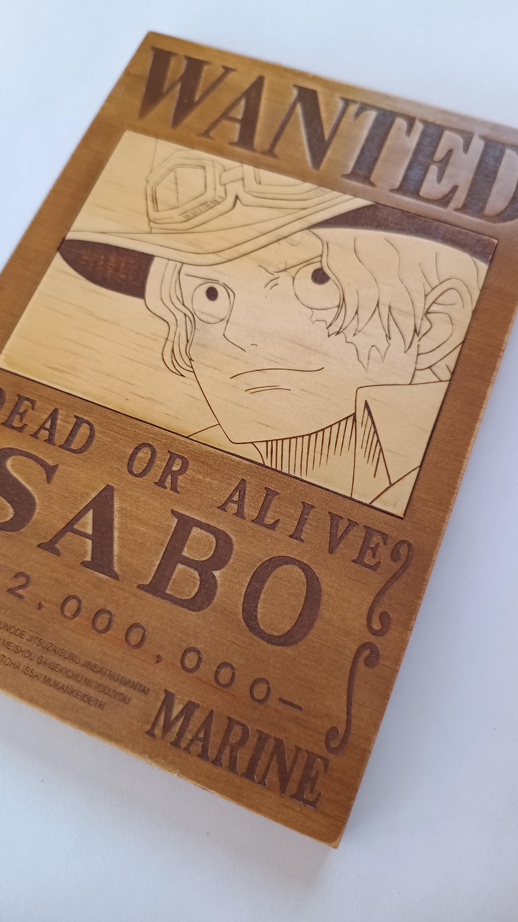 Sabo Wanted Poster One Piece Wooden Bounty Poster Etsy