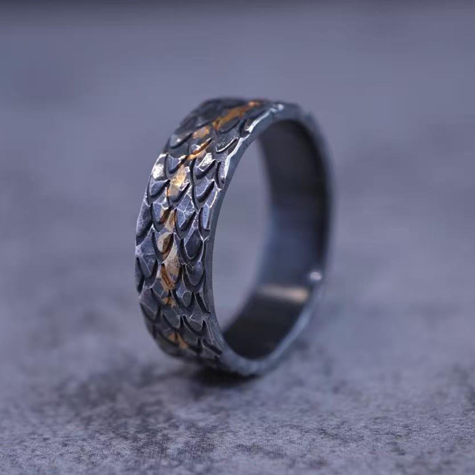 Dragon Scale Ring | 999 Fine Silver and 24K Gold | Japanese Guardian ...