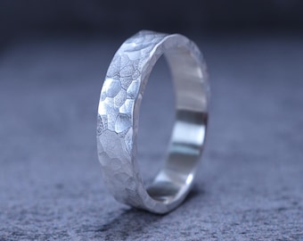 Hammered Fine Silver Band | Personalized Promise Ring