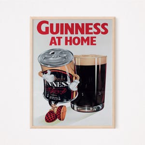 Guinness At Home | Guinness Digital Poster | Vintage-Style Irish Pub Wall Art | Beer Lover Gift | Printable Guinness Bar Decor | Home