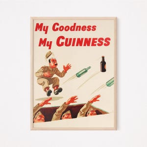 Vintage Guinness Ad Poster: Funny Irish Pub Art (Digital Download)