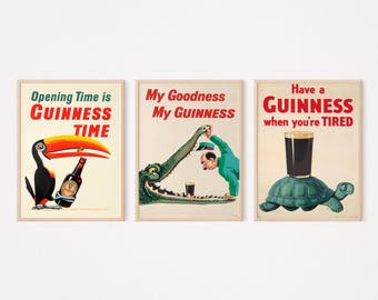 Guinness Original Vintage Digital Posters Bundle, Beer, Instant Download, Home, Irish Prints, High Quality Print, Print Set, Ultimate Bundle