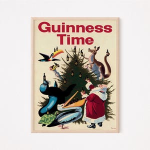 Guinness Time, Christmas Time, Original Vintage Digital Poster, Beer, Download, Ireland, Irish, Pub, Bar, Digital Print, Funny, Home, Gift