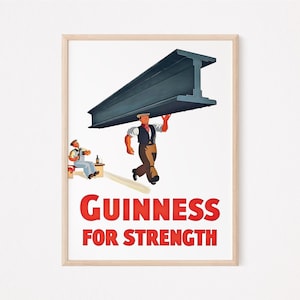 Guinness &#39;For Strength&#39; Vintage Pub Poster (Digital Download)