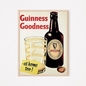 Vintage-Style Guinness Poster: Irish Pub Bar Decor (Digital Download)