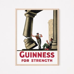 Guinness &#39;For Strength&#39; Vintage Pub Poster (Digital Download)