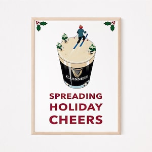 Guinness Spreading Christmas Cheers, Original Vintage Digital Poster, Beer, Download, Ireland, Irish, Pub, Bar, Digital Print, Funny, Home