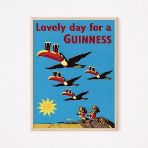 Lovely Day For a Guinness, Original Vintage Digital Poster, Beer, Digital, Instant Download, Ireland, Irish, Pub, Bar, Digital Print, Funny