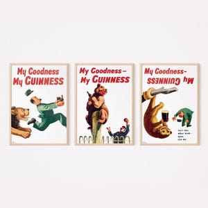 Vintage Guinness Poster Set: Irish Pub Art Prints (Digital Download)