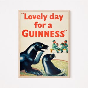 Lovely Day For a Guinness, Original Vintage Digital Poster, Beer, Digital, Instant Download, Ireland, Irish, Pub, Bar, Digital Print, Funny