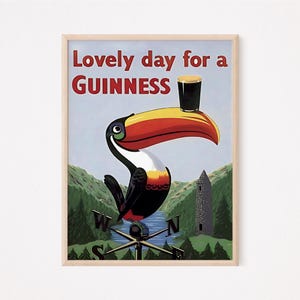 Lovely Day For a Guinness, Original Vintage digitale Poster, Bier, Digital, Sofort Download, Irland, irisch, Pub, Bar, Digitaldruck, lustig