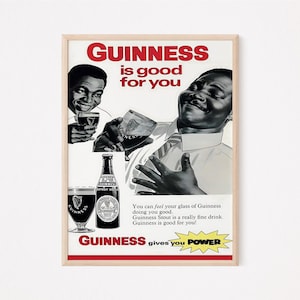 Guinness Is Good For You | Guinness Digital Poster | Vintage-Style Irish Pub Wall Art | Beer Lover Gift | Printable Guinness Bar Decor