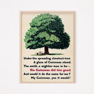 Guinness Chestnut Tree Print: Vintage Irish Pub Decor (Digital Download)
