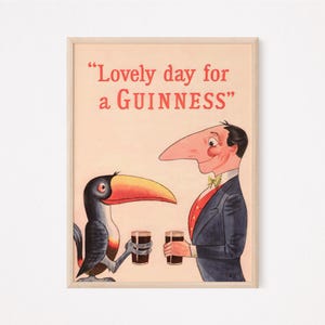 Lovely Day For A Guinness, Original Vintage Digital Poster, Beer, Download, Ireland, Irish, Pub, Bar, Digital Print, Funny, Home, Gift