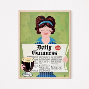 Daily Guinness | Guinness Digital Poster | Vintage-Style Irish Pub Wall Art | Beer Lover Gift | Printable Guinness Bar Decor | Home Art