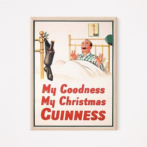 Vintage Christmas Guinness Poster: Irish Pub Bar Art (Digital Download)