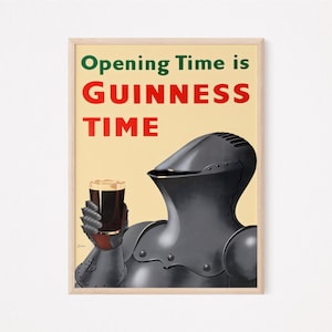 Horario de apertura: Guinness Time, póster digital vintage original, descarga instantánea, Irlanda, irlandés, impresión de calidad, pub, bar, regalo, divertido