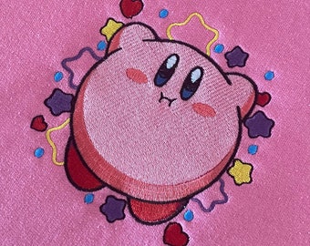 Kirby Embroidered Hoodie unisex anime sweatshirt