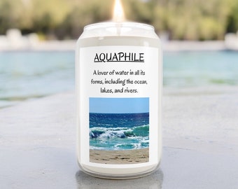 AQUAPHILE Scented Candle, 13.75oz  Sea Breeze Scent.  Beautiful original photo.