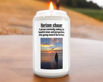 HORIZON CHASER Scented Candle, 13.75oz. Beautiful original photo.