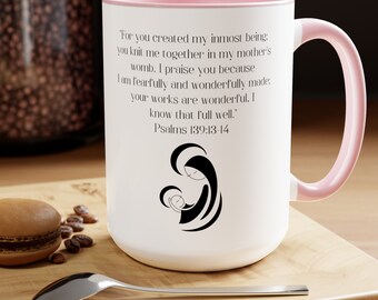 Mothers Day Bible Verse Mug XL Two-Tone Coffee Mugs, 15oz