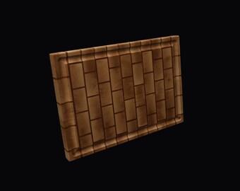 Maple Cherry Butcher Block Cutting Board: Brick Pattern Kitchen Prep