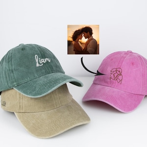 Custom Embroidered Hat,Personalized Vintage Baseball Cap,Embroidered Cotton Dad Hat with Custom Text,One Size Unisex Snapback,Sorority Hat