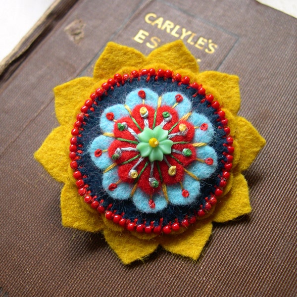 Felt Flower Brooch