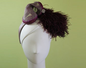 Silver Purple Fascinator - Silver and Purple Art Deco Headband - 1920s Style Headband - Flapper Headband - Bridal - OOAK