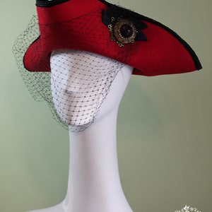 Pirate Tricorn Red Ladies Hats Female