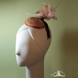 Beaded Fascinator - Women&#39;s Hand-Beaded Soft Pink - Bridal - Bridesmaid - Pink Beaded Bridal Fascinator