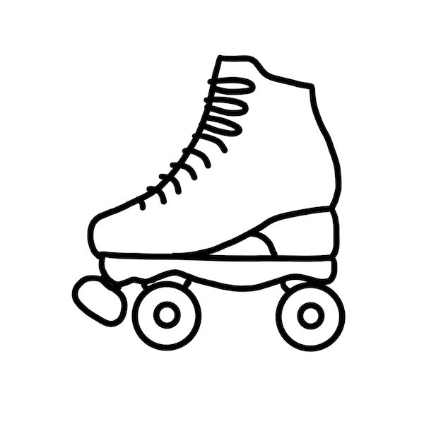 Quad roller skating skate on white background for print
