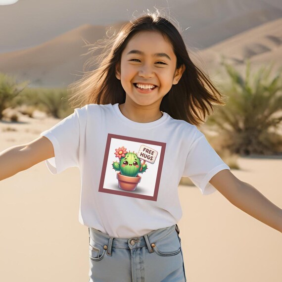 Cactus Free Hugs T-Shirt Cute Cactus Tee For Youth Kids Cactus Free Hugs T-Shirt Cute Cactus Tee For Youth Kids