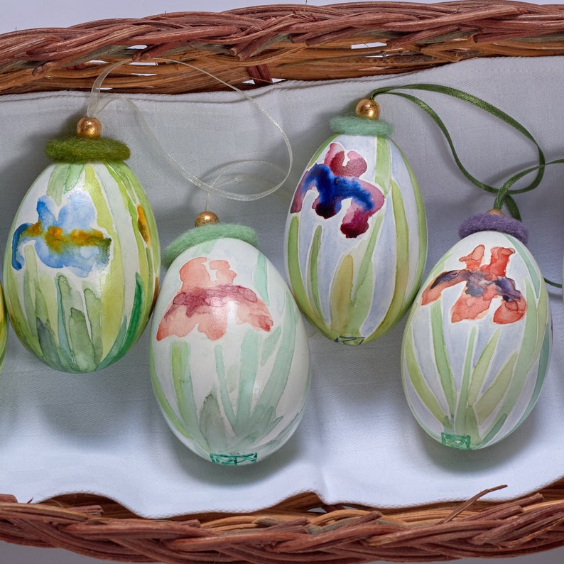 Handbemaltes Osterei als Frühlingsdeko für dein Zuhause oder zum Verschenken Mitbringsel zu Ostern afbeelding 1