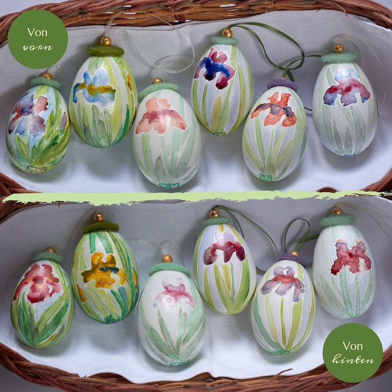 Handbemaltes Osterei als Frühlingsdeko für dein Zuhause oder zum Verschenken Mitbringsel zu Ostern afbeelding 4