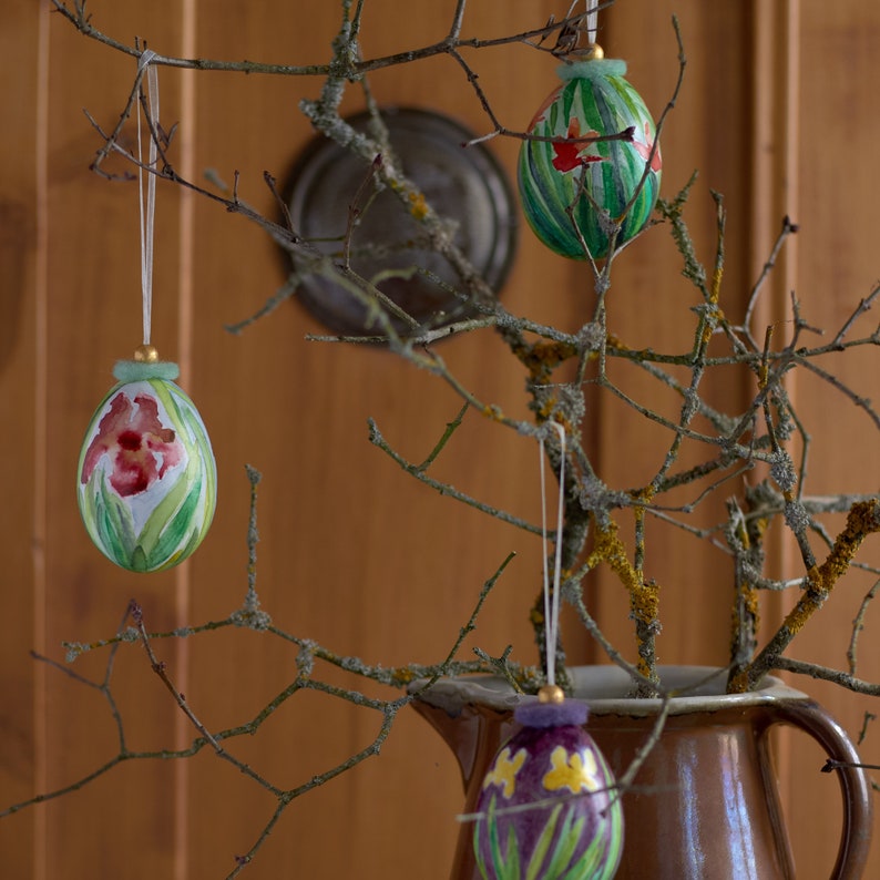 Handbemaltes Osterei als Frühlingsdeko für dein Zuhause oder zum Verschenken Mitbringsel zu Ostern afbeelding 7