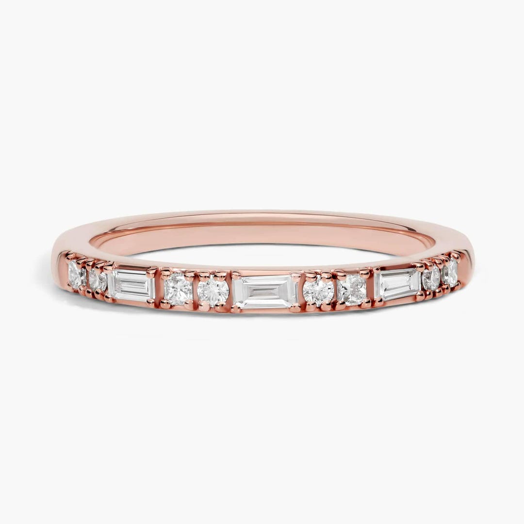 Dot Dash Diamond Ring | Minimalist Diamond Band | Modern Wedding ...
