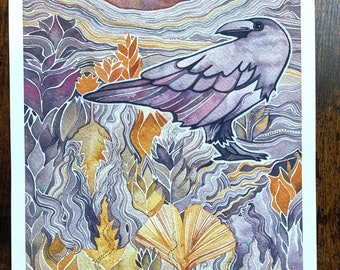 Autumn Raven print by Megan Noel