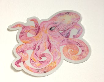 Octopus vinyl die-cut sticker 3”